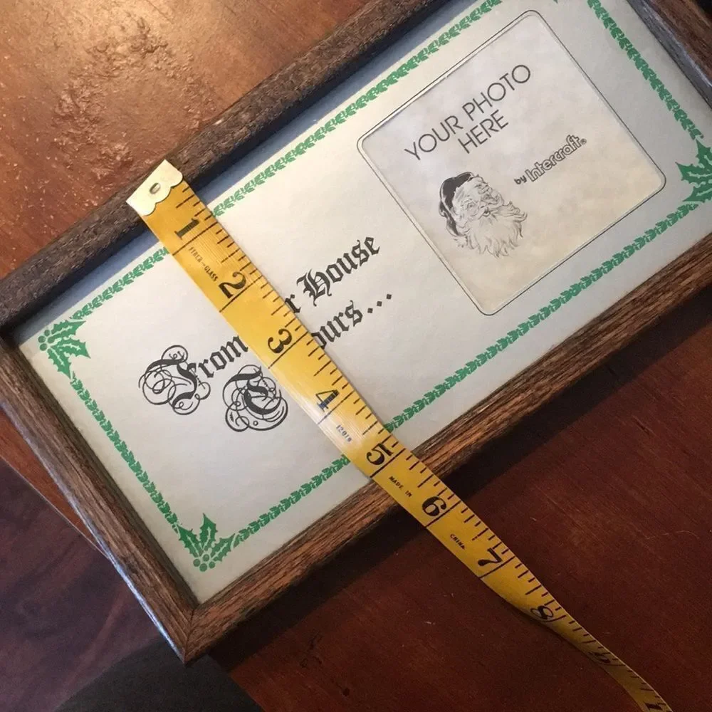 New VTG Christmas Frame Holds 3”X3” Photo